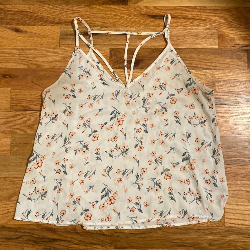 White floral tank top